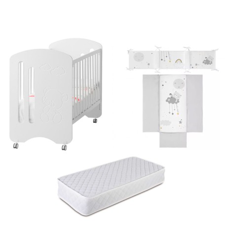 Pack Cuna Sweet Globito con Colchón y Edredón + Protector