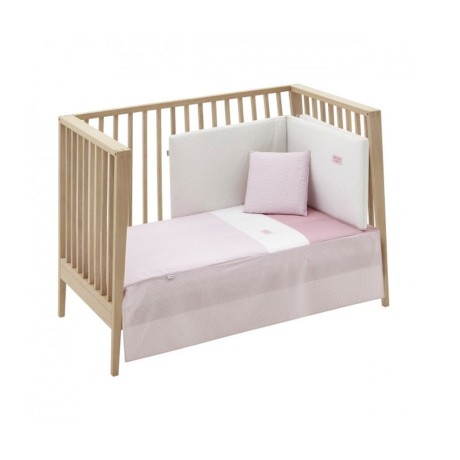 Juego 2 piezas Colcha Cuna 60x120x3 Vichy Rosa Cambrass