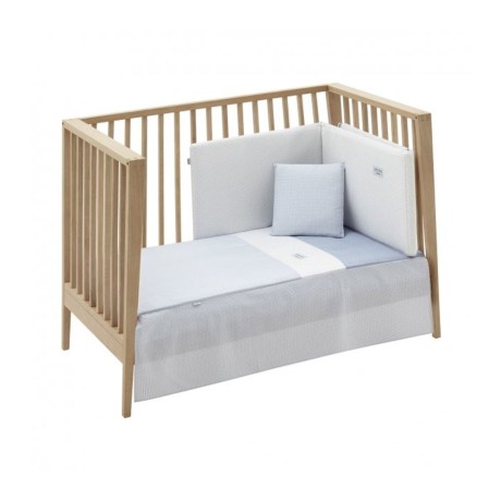 Juego 2 piezas Colcha Cuna 60x120x3 Vichy Celeste Cambrass