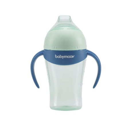 Taza Anticólico Boquilla Blanda para Bebés 180ml Azul