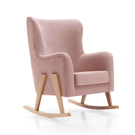 Sillón Lactancia Glam de Tela con Patas Madera