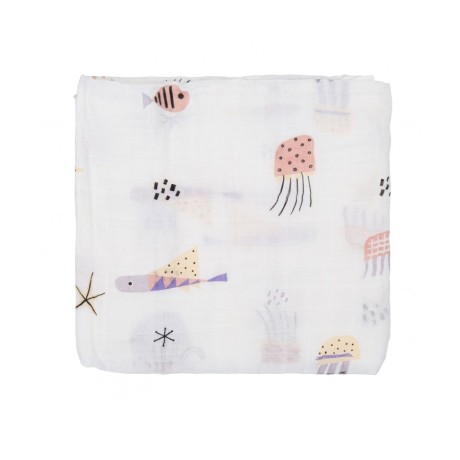 Muselina Marine Bimbi Pirulos 120x120 Bambú