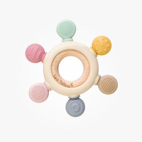 Mordedor Sensorial Madera y Silicona Saro