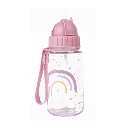 Botella con Pajita y Colgador Arcoiris Saro