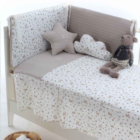 Colcha y Protector Uzturre T/60 Col. Bambi Piedra