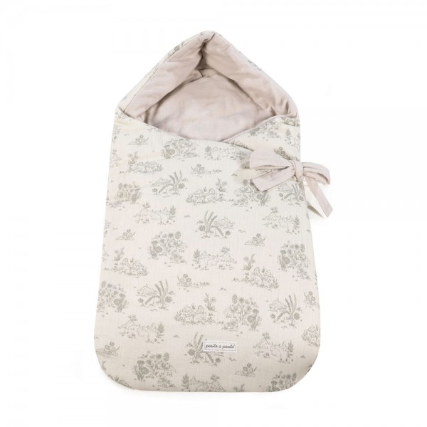 Saco Capucha Toile de Jouy Cream...