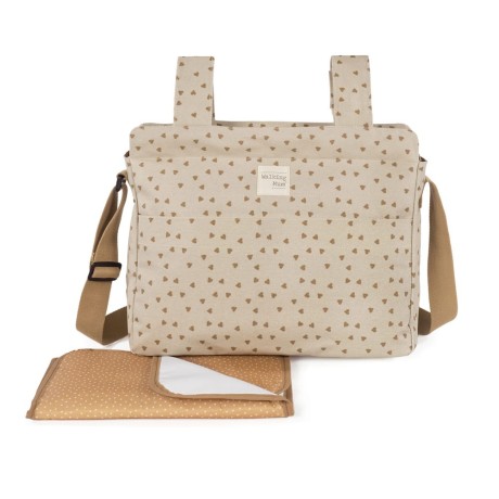 Bolsa Canastilla Poppy Corazones Canela Walking Mum