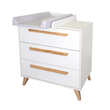 Cómoda con Cambiador Lazio Ikid Blanco/Natural