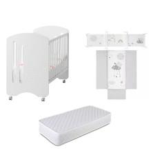 Cuna Bari con Colchón y Edredón + Protector