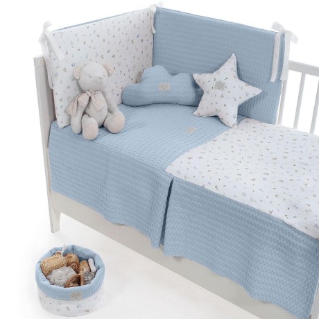 Colcha y Protector Uzturre T/60 Col. Benjamin Azul