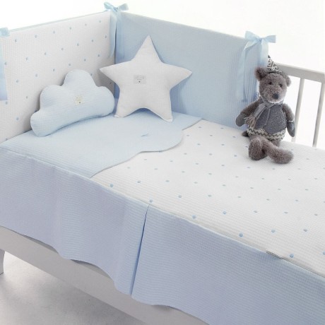 Colcha y Protector Uzturre T/60 Col. Bopi Azul