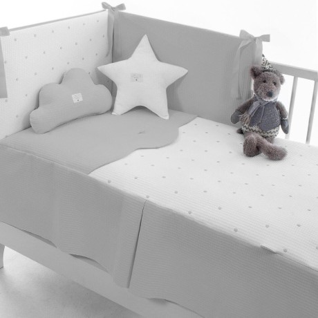 Colcha y Protector Uzturre T/60 Col. Bopi Gris