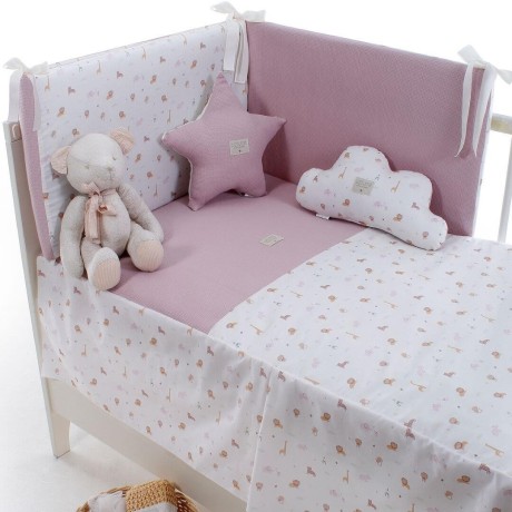 Colcha y Protector Uzturre T/60 Col. Safari Rosa