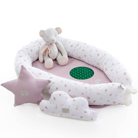 Nido Colecho Bebé Uzturre Lemur Safari Rosa