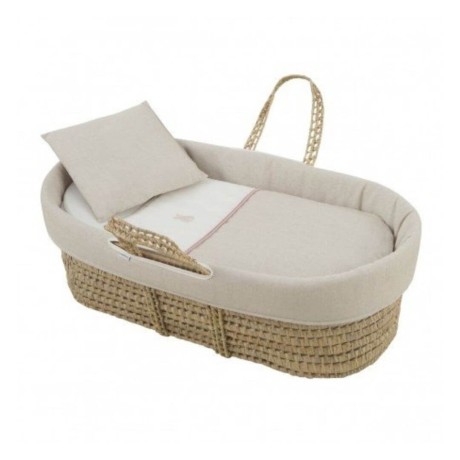 Moisés Bebé Mio Cuco + Patas Une Lino Rosa Cambrass