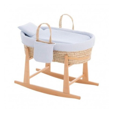 Moisés Bebé Mio Cuco + Patas Cheyenne Cuadros/Azul Cambrass