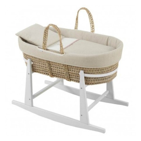 Moisés Bebé Mio Cuco + Patas M.BCO Lino Rosa/BCO Cambrass