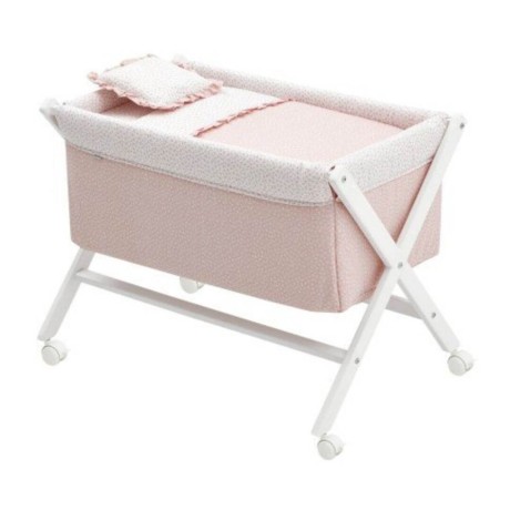 Minicuna bebé Tijera Madera Liberty Rosa/ BCO Cambrass