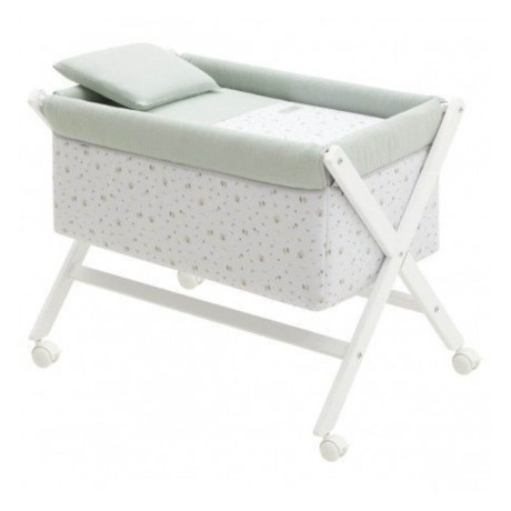 Minicuna bebé Tijera Madera Greeny Verde/Blanco Cambrass