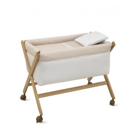 Minicuna bebé Tijera Madera Fresco Beige/Natural Cambrass
