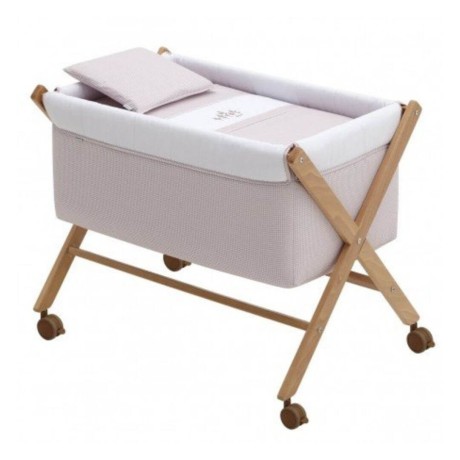 Minicuna bebé Tijera Madera Mini Windsord Rosa/Natural Cambr
