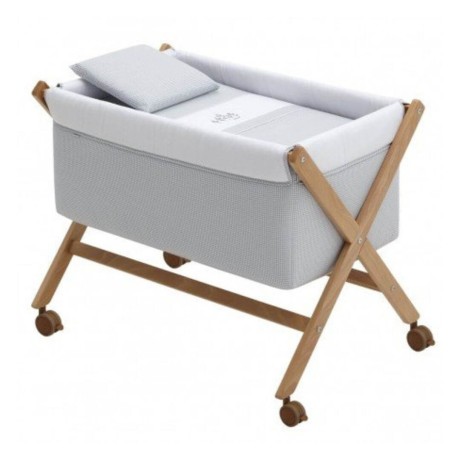 Minicuna bebé Tijera Madera Mini Windsord Gris/Natural Cambr