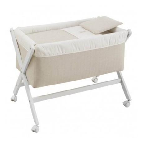 Minicuna bebé Tijera Madera Lino Beige/BCO Cambrass