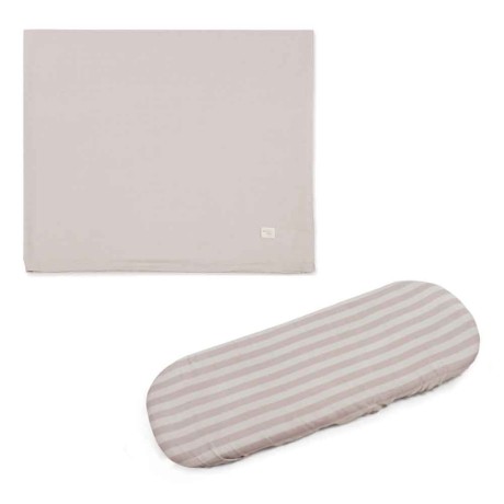 Sábana Ajustable + Muselina Sintra Beige Walking Mum