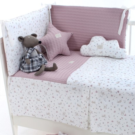 Colcha y Protector Uzturre T/60 Col. Bambi Rosa