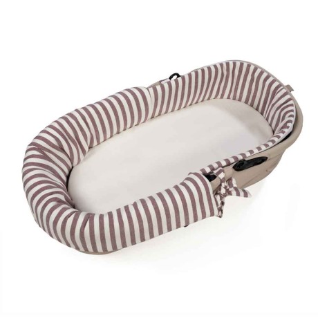 Cubre Cuco Dual + Sábana Ajustable Cherry Rayas Pasito