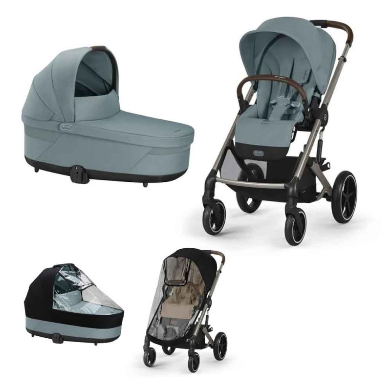 Cochecito 2 Piezas Cybex Balios S Lux – Promoción con Plástico de Lluvia para Capazo y Silla de Regalo