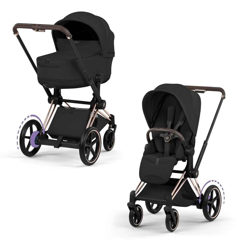 Cybex e-Priam 2026 con Capazo Plegable | Cochecito Eléctrico