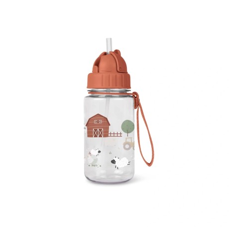 Botella con Pajita y Colgador Funny Farm Saro | 350 ml