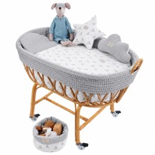 Minicuna Ratán Uzturre Teddy + Vestidura y Colchón