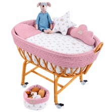 Minicuna Ratán Uzturre Roberta + Vestidura y Colchón