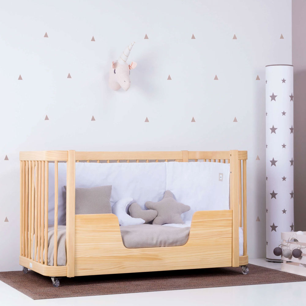 Cuna-cama de colecho madera (4en1) 60x120 cm estilo nórdico